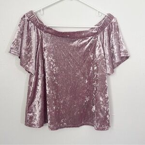 One Clothing Velvet Off-Shoulder Top